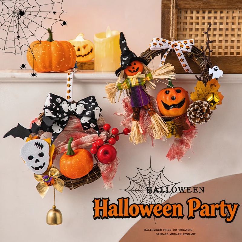 Halloween Pumpkin Decor Led - DIY Halloween Wreath Kit with LED