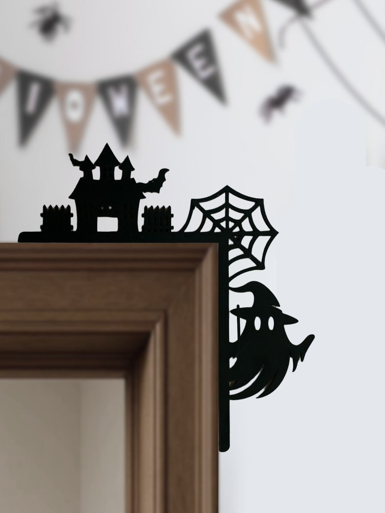 Wooden Halloween Door Corner D - Spider Web Halloween Decoration review and price