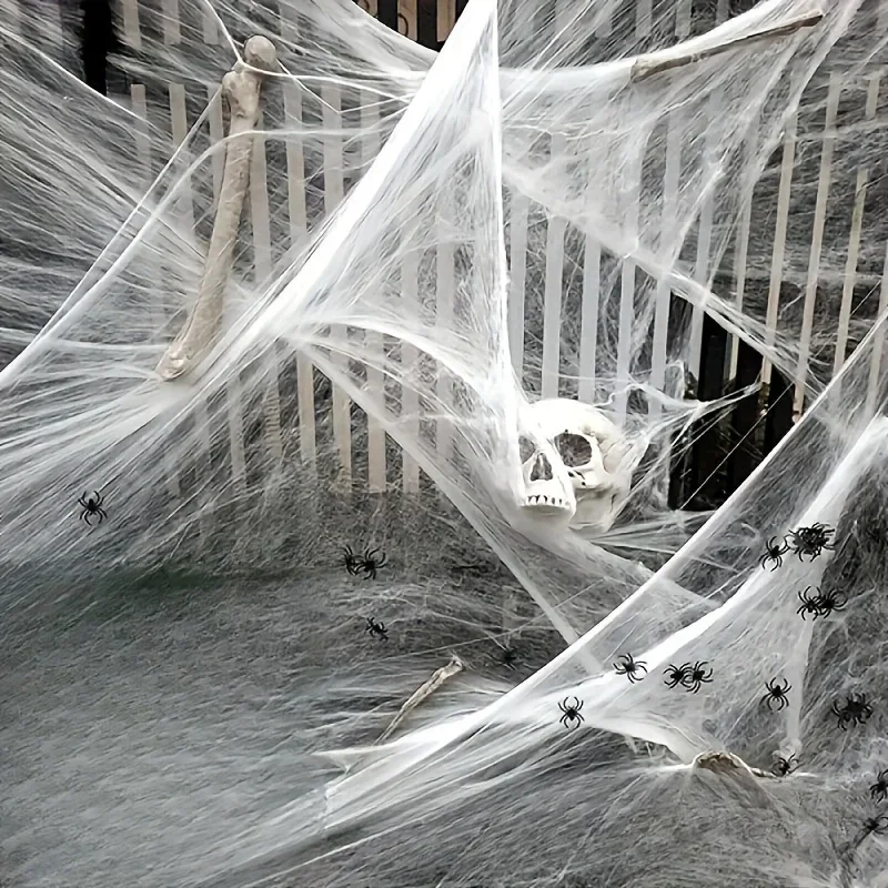 Stretchable Spider Webs With 2 - Spider Web Halloween Decoration review and price