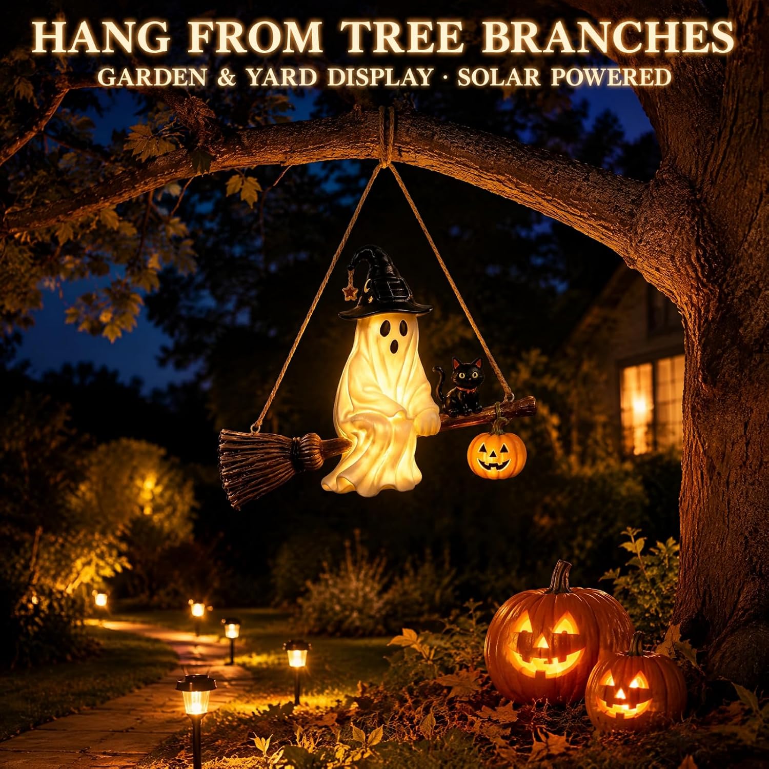 Solar Ghost Chandelier Hallowe - Pumpkin Lantern Halloween review and price