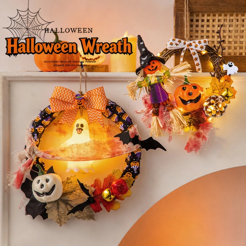 DIY Halloween Wreath Kit with  - Halloween Pumpkin Decor Led review and price