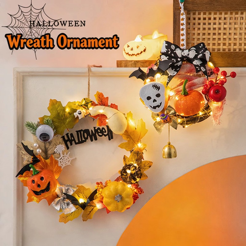 DIY Halloween Wreath Kit with  - Halloween Pumpkin Decor Led review and price