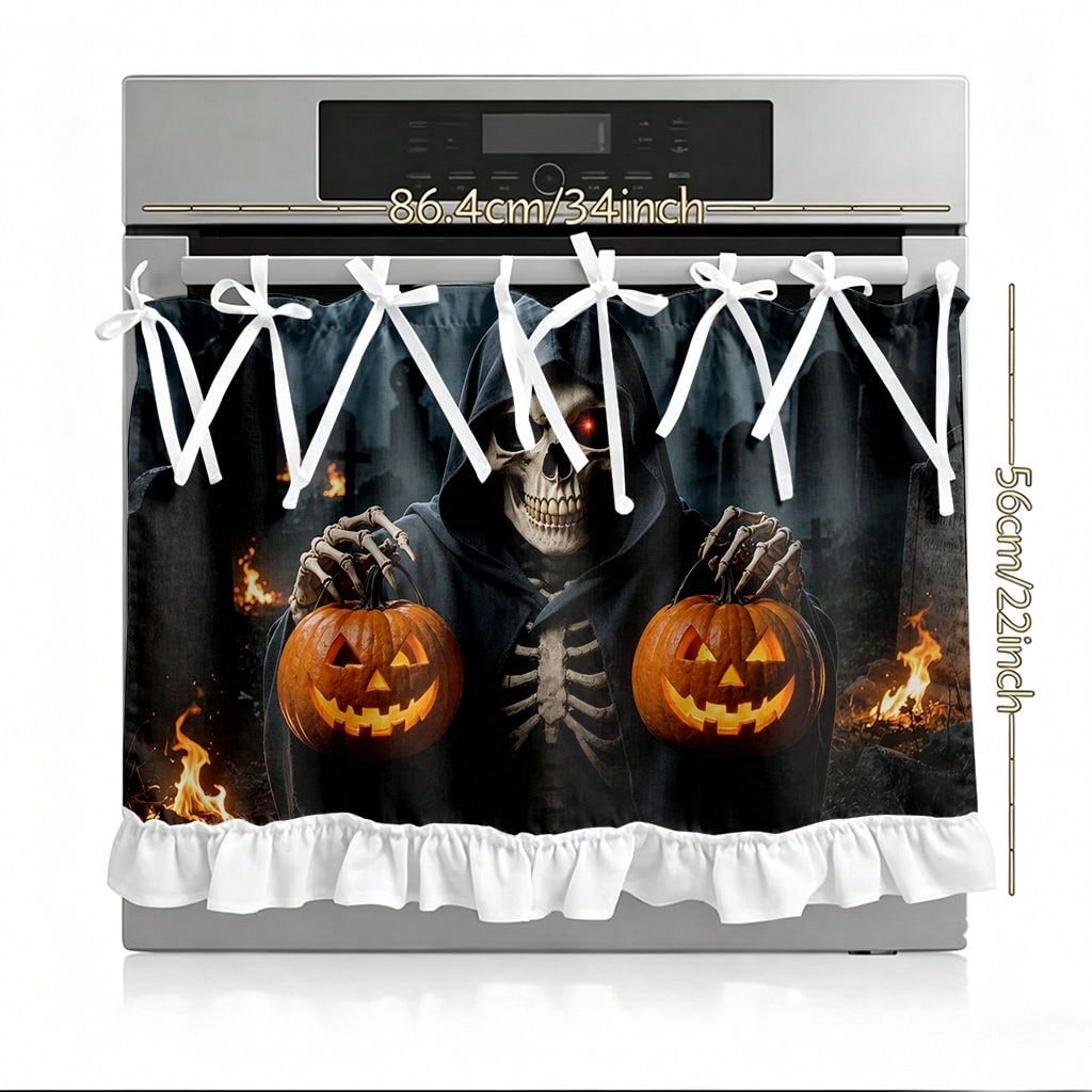 1 Piece Kitchen Stove Curtain  - Pumpkin Lantern Halloween review and price