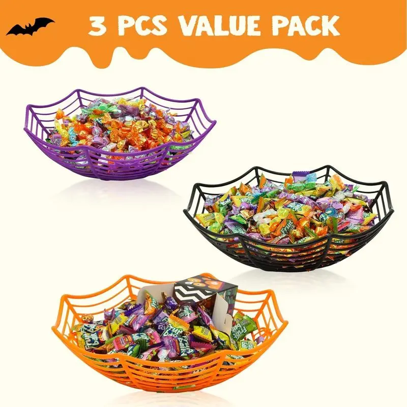 1/3 Pcs Halloween Candy Bowl S - Spider Web Halloween Decoration review and price