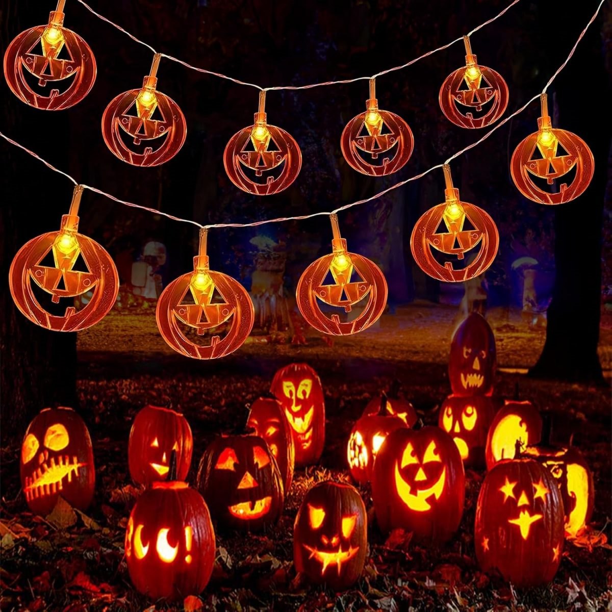 1pc 20LED Orange Flat Hollow H - Halloween Led String Lights Orange review and price