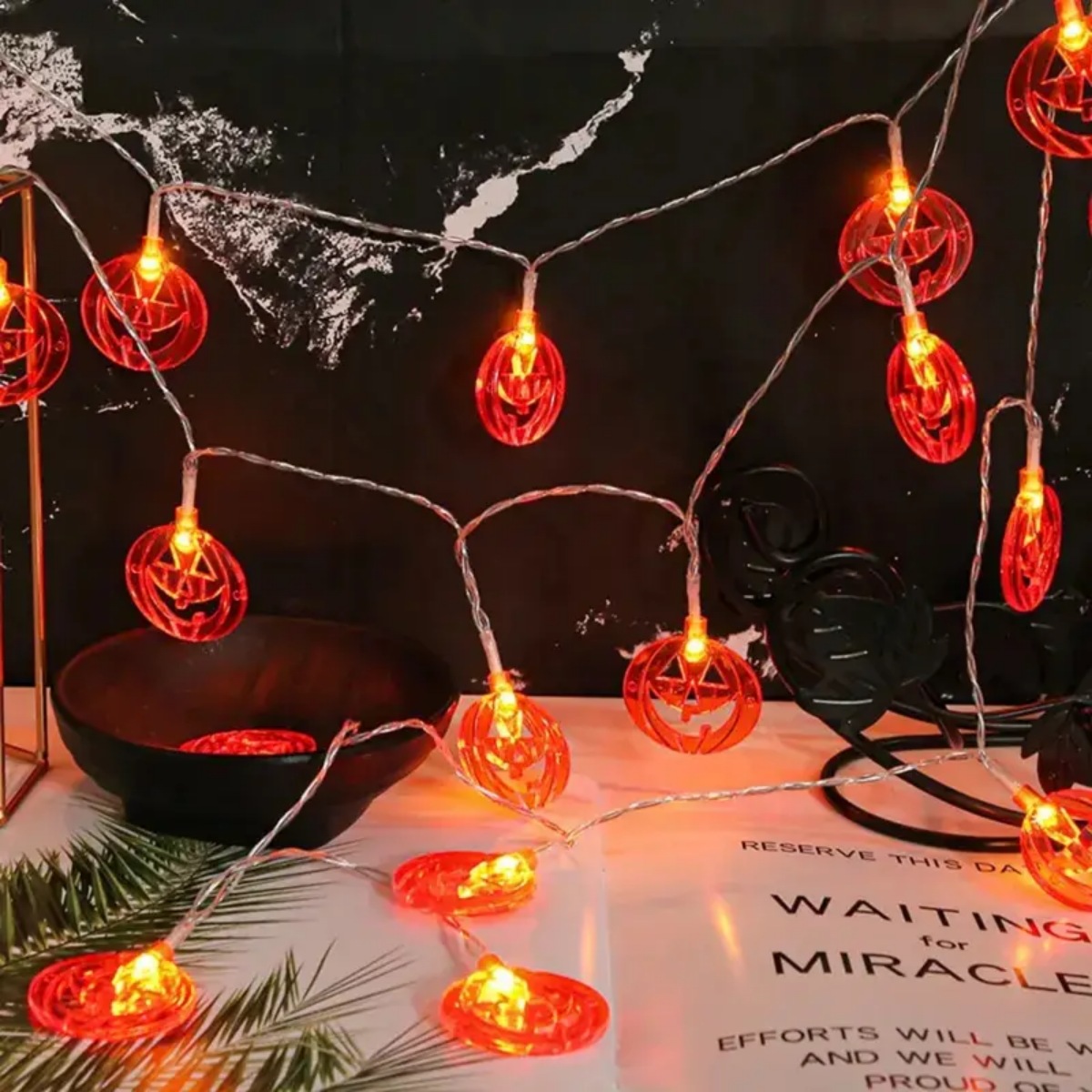 1pc 20LED Orange Flat Hollow H - Halloween Led String Lights Orange review and price