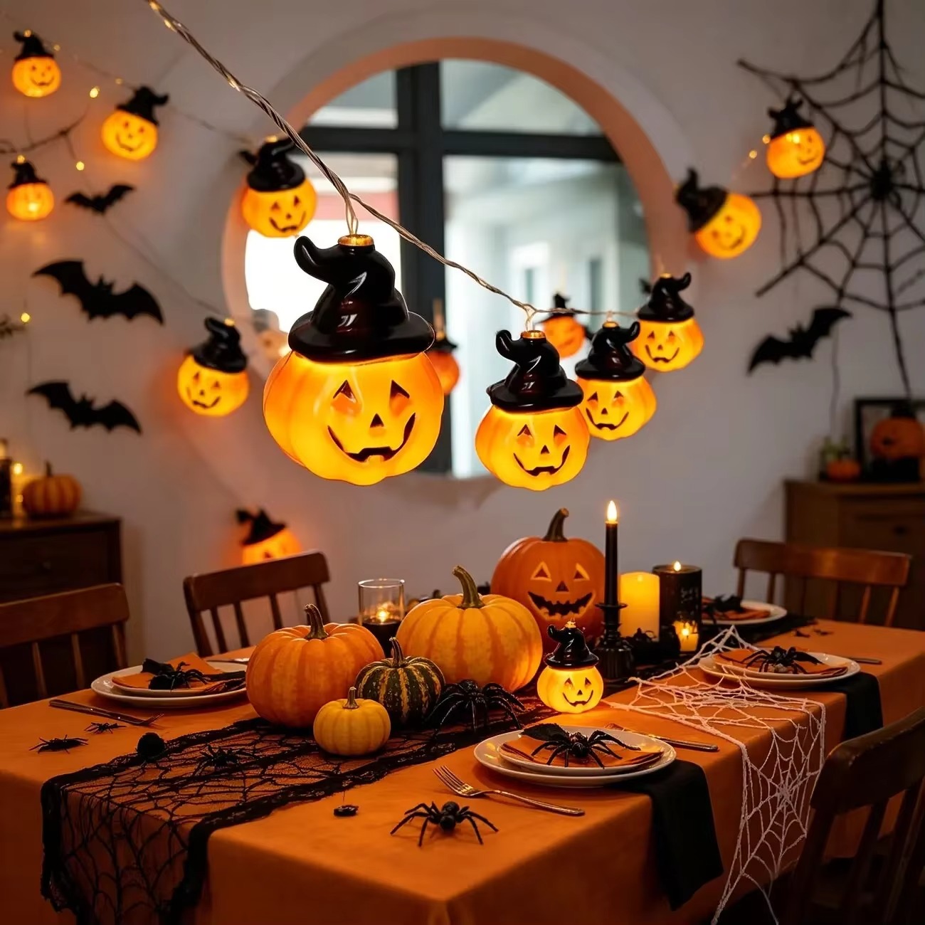 Witch Hat Pumpkin Fairy String - Halloween Led String Lights Orange review and price
