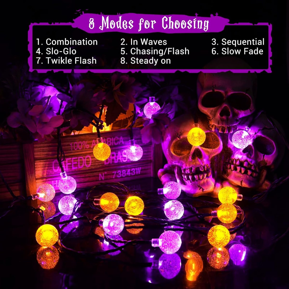 1pc 12m 100 LED Halloween Purp - Halloween Led String Lights Orange review and price