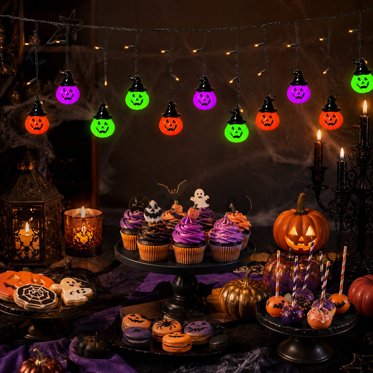 1pc Halloween Horrible 10 Witc - Halloween Led String Lights Orange review and price
