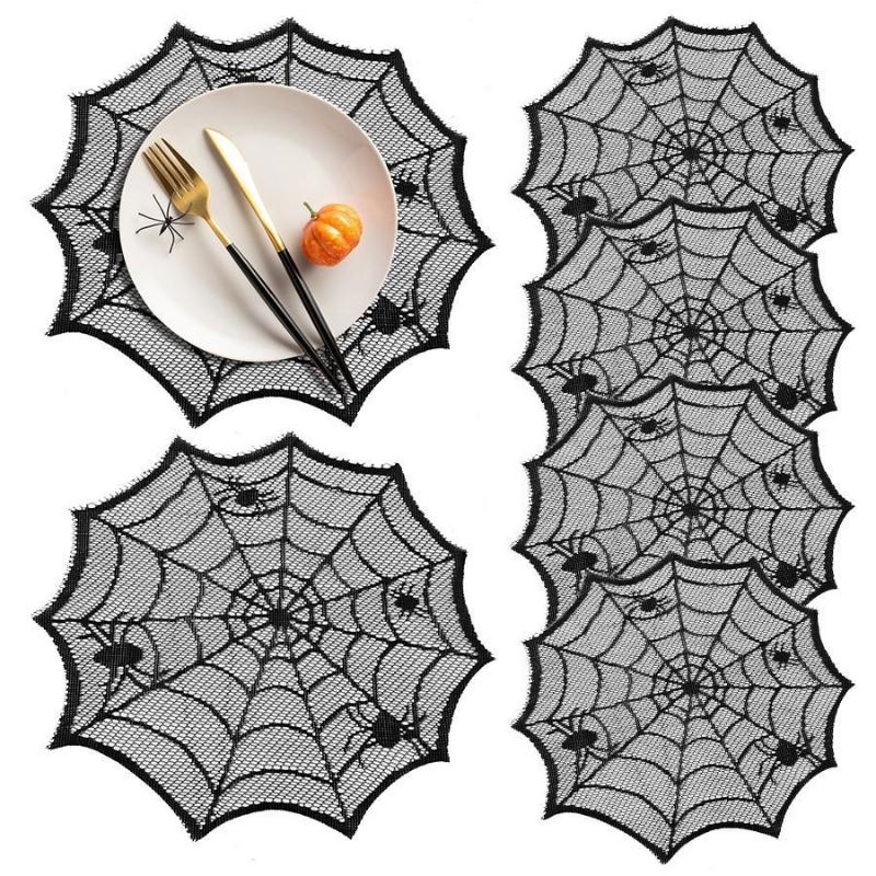 2/4Pcs Spider Web Black Lace T - Spider Web Halloween Decoration review and price