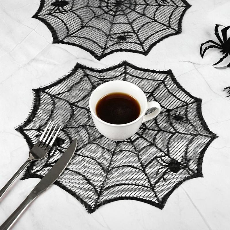 2/4Pcs Spider Web Black Lace T - Spider Web Halloween Decoration review and price