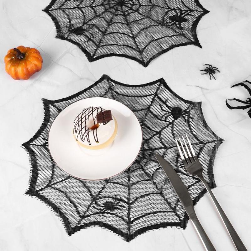 2/4Pcs Spider Web Black Lace T - Spider Web Halloween Decoration review and price