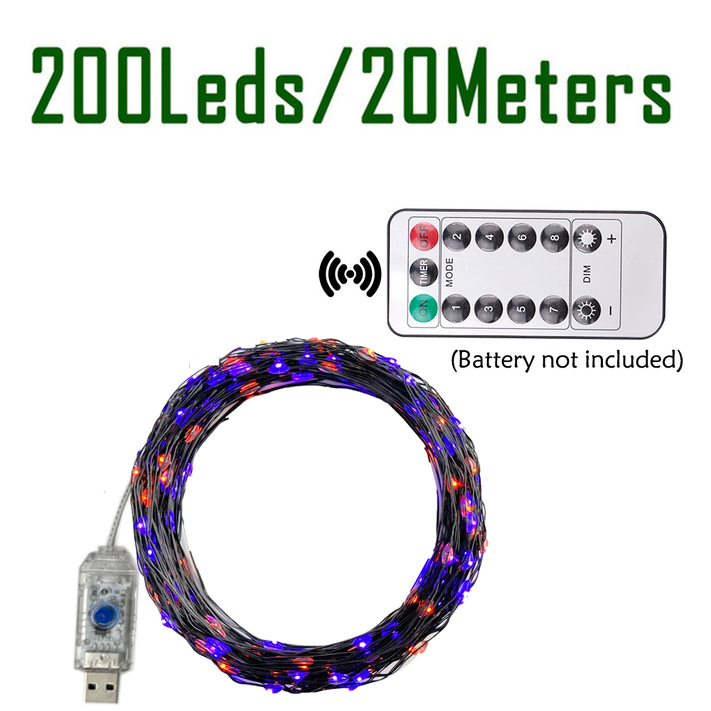 100/200LEDs String Lights Oran - Halloween Led String Lights Orange review and price
